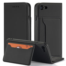 Заредете изображение във визуализатора на галерията – Magnet Card Case for iPhone SE 2022 / SE 2020 / iPhone 8 / iPhone 7 Pouch Wallet Card Holder Black - TopMag
