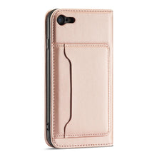 Заредете изображение във визуализатора на галерията – Magnet Card Case Case for iPhone SE 2022 / SE 2020 / iPhone 8 / iPhone 7 Pouch Wallet Card Wallet Stand Pink - TopMag
