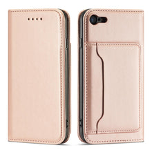 Заредете изображение във визуализатора на галерията – Magnet Card Case Case for iPhone SE 2022 / SE 2020 / iPhone 8 / iPhone 7 Pouch Wallet Card Wallet Stand Pink - TopMag
