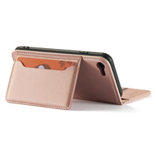 Заредете изображение във визуализатора на галерията – Magnet Card Case Case for iPhone SE 2022 / SE 2020 / iPhone 8 / iPhone 7 Pouch Wallet Card Wallet Stand Pink - TopMag

