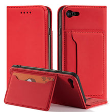Заредете изображение във визуализатора на галерията – Magnet Card Case for iPhone SE 2022 / SE 2020 / iPhone 8 / iPhone 7 Pouch Wallet Card Holder Red - TopMag
