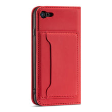 Заредете изображение във визуализатора на галерията – Magnet Card Case for iPhone SE 2022 / SE 2020 / iPhone 8 / iPhone 7 Pouch Wallet Card Holder Red - TopMag
