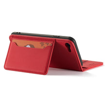 Заредете изображение във визуализатора на галерията – Magnet Card Case for iPhone SE 2022 / SE 2020 / iPhone 8 / iPhone 7 Pouch Wallet Card Holder Red - TopMag

