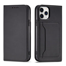 Заредете изображение във визуализатора на галерията – Magnet Card Case for iPhone 12 cover card wallet card stand black - TopMag
