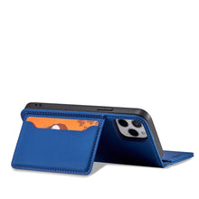 Заредете изображение във визуализатора на галерията – Magnet Card Case for iPhone 12 cover card wallet card stand blue - TopMag

