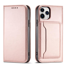 Заредете изображение във визуализатора на галерията – Magnet Card Case for iPhone 12 Pro Pouch Card Wallet Card Stand Pink - TopMag
