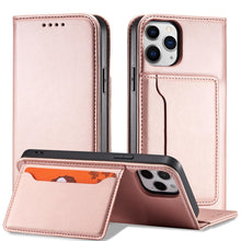Заредете изображение във визуализатора на галерията – Magnet Card Case for iPhone 12 Pro Pouch Card Wallet Card Stand Pink - TopMag
