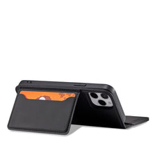 Заредете изображение във визуализатора на галерията – Magnet Card Case for iPhone 12 Pro Max Pouch Card Wallet Card Holder Black - TopMag
