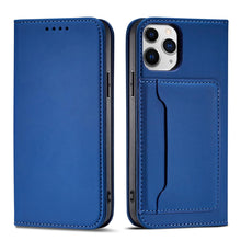 Заредете изображение във визуализатора на галерията – Magnet Card Case for iPhone 12 Pro Max Pouch Card Wallet Card Holder Blue - TopMag

