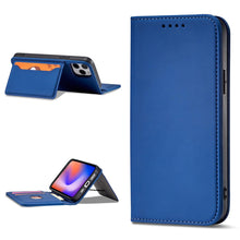 Заредете изображение във визуализатора на галерията – Magnet Card Case for iPhone 12 Pro Max Pouch Card Wallet Card Holder Blue - TopMag
