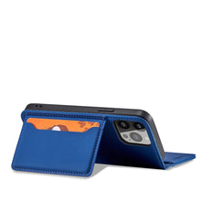 Заредете изображение във визуализатора на галерията – Magnet Card Case for iPhone 13 mini cover card wallet card stand blue - TopMag

