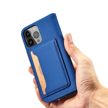 Заредете изображение във визуализатора на галерията – Magnet Card Case for iPhone 13 mini cover card wallet card stand blue - TopMag
