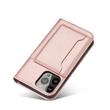 Заредете изображение във визуализатора на галерията – Magnet Card Case for iPhone 13 mini cover card wallet card stand pink - TopMag
