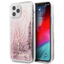 Заредете изображение във визуализатора на галерията – Karl Lagerfeld KLHCP12LTRKSRG iPhone 12 Pro Max 6,7" różowo-złoty/rose gold Glitter Signature
