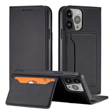Заредете изображение във визуализатора на галерията – Magnet Card Case for iPhone 13 Pro Max Pouch Card Wallet Card Holder Black - TopMag
