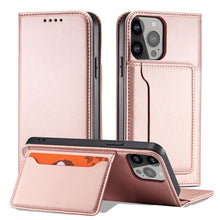 Заредете изображение във визуализатора на галерията – Magnet Card Case for iPhone 13 Pro Max Pouch Card Wallet Card Holder Pink - TopMag
