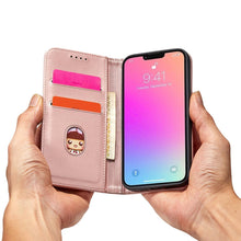 Заредете изображение във визуализатора на галерията – Magnet Card Case for iPhone 13 Pro Max Pouch Card Wallet Card Holder Pink - TopMag
