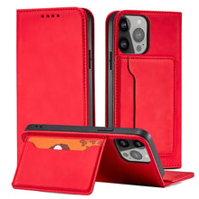 Заредете изображение във визуализатора на галерията – Magnet Card Case for iPhone 13 Pro Max Pouch Card Wallet Card Holder Red - TopMag
