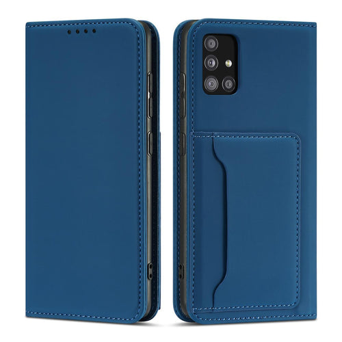 Magnet Card Case For Samsung Galaxy A12 5G Pouch Wallet Card Holder Blue - TopMag