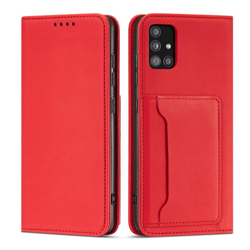 Magnet Card Case For Samsung Galaxy A12 5G Pouch Wallet Card Holder Red - TopMag