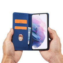 Заредете изображение във визуализатора на галерията – Magnet Card Case Case for Samsung Galaxy S22 Pouch Wallet Card Holder Blue - TopMag
