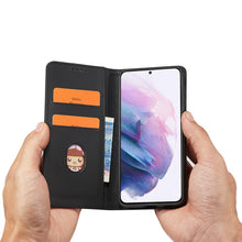 Заредете изображение във визуализатора на галерията – Magnet Card Case for Samsung Galaxy S22 + (S22 Plus) Pouch Wallet Card Holder Black - TopMag
