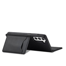 Заредете изображение във визуализатора на галерията – Magnet Card Case for Samsung Galaxy S22 + (S22 Plus) Pouch Wallet Card Holder Black - TopMag
