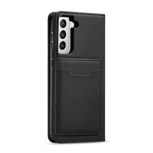 Заредете изображение във визуализатора на галерията – Magnet Card Case for Samsung Galaxy S22 + (S22 Plus) Pouch Wallet Card Holder Black - TopMag
