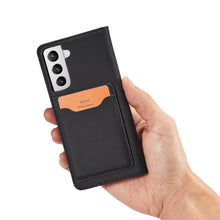 Заредете изображение във визуализатора на галерията – Magnet Card Case for Samsung Galaxy S22 + (S22 Plus) Pouch Wallet Card Holder Black - TopMag
