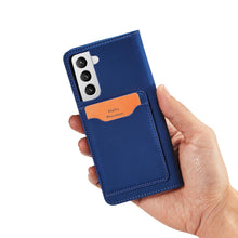 Заредете изображение във визуализатора на галерията – Magnet Card Case Case for Samsung Galaxy S22 + (S22 Plus) Pouch Wallet Card Holder Blue - TopMag
