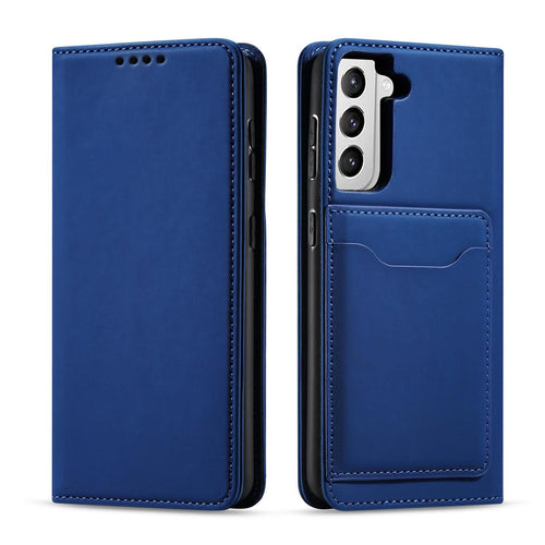 Magnet Card Case Case for Samsung Galaxy S22 + (S22 Plus) Pouch Wallet Card Holder Blue - TopMag