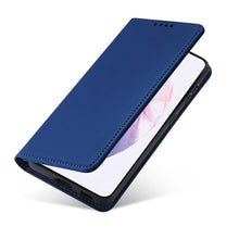 Заредете изображение във визуализатора на галерията – Magnet Card Case Case for Samsung Galaxy S22 + (S22 Plus) Pouch Wallet Card Holder Blue - TopMag
