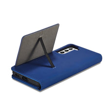 Заредете изображение във визуализатора на галерията – Magnet Card Case Case for Samsung Galaxy S22 + (S22 Plus) Pouch Wallet Card Holder Blue - TopMag
