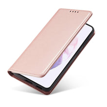 Заредете изображение във визуализатора на галерията – Magnet Card Case for Samsung Galaxy S22 + (S22 Plus) Pouch Wallet Card Holder Pink - TopMag
