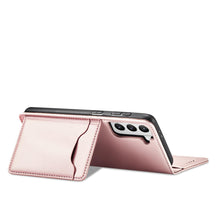 Заредете изображение във визуализатора на галерията – Magnet Card Case for Samsung Galaxy S22 + (S22 Plus) Pouch Wallet Card Holder Pink - TopMag
