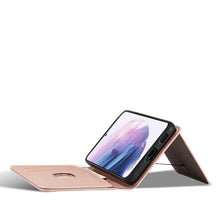 Заредете изображение във визуализатора на галерията – Magnet Card Case for Samsung Galaxy S22 + (S22 Plus) Pouch Wallet Card Holder Pink - TopMag

