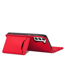 Заредете изображение във визуализатора на галерията – Magnet Card Case for Samsung Galaxy S22 + (S22 Plus) Pouch Wallet Card Holder Red - TopMag

