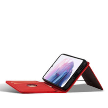 Заредете изображение във визуализатора на галерията – Magnet Card Case for Samsung Galaxy S22 + (S22 Plus) Pouch Wallet Card Holder Red - TopMag
