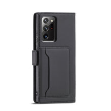 Заредете изображение във визуализатора на галерията – Magnet Card Case Case for Samsung Galaxy S22 Ultra Pouch Wallet Card Holder Black - TopMag
