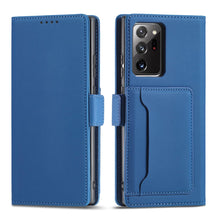 Заредете изображение във визуализатора на галерията – Magnet Card Case Case for Samsung Galaxy S22 Ultra Cover Card Wallet Card Holder Blue - TopMag
