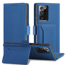 Заредете изображение във визуализатора на галерията – Magnet Card Case Case for Samsung Galaxy S22 Ultra Cover Card Wallet Card Holder Blue - TopMag
