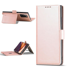 Заредете изображение във визуализатора на галерията – Magnet Card Case Case for Samsung Galaxy S22 Ultra Cover Card Wallet Card Stand Pink - TopMag
