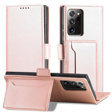 Заредете изображение във визуализатора на галерията – Magnet Card Case Case for Samsung Galaxy S22 Ultra Cover Card Wallet Card Stand Pink - TopMag
