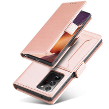 Заредете изображение във визуализатора на галерията – Magnet Card Case Case for Samsung Galaxy S22 Ultra Cover Card Wallet Card Stand Pink - TopMag
