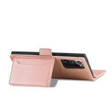 Заредете изображение във визуализатора на галерията – Magnet Card Case Case for Samsung Galaxy S22 Ultra Cover Card Wallet Card Stand Pink - TopMag
