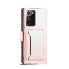 Заредете изображение във визуализатора на галерията – Magnet Card Case Case for Samsung Galaxy S22 Ultra Cover Card Wallet Card Stand Pink - TopMag
