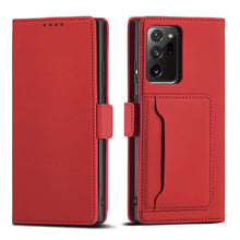 Заредете изображение във визуализатора на галерията – Magnet Card Case Case for Samsung Galaxy S22 Ultra Pouch Wallet Card Holder Red - TopMag
