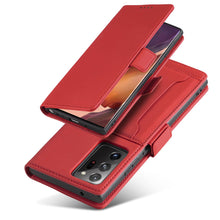 Заредете изображение във визуализатора на галерията – Magnet Card Case Case for Samsung Galaxy S22 Ultra Pouch Wallet Card Holder Red - TopMag
