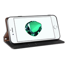 Заредете изображение във визуализатора на галерията – Magnet Strap Case Case for iPhone SE 2022 / SE 2020 / iPhone 8 / iPhone 7 Pouch Wallet + Mini Lanyard Pendant Black - TopMag
