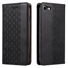 Заредете изображение във визуализатора на галерията – Magnet Strap Case Case for iPhone SE 2022 / SE 2020 / iPhone 8 / iPhone 7 Pouch Wallet + Mini Lanyard Pendant Black - TopMag
